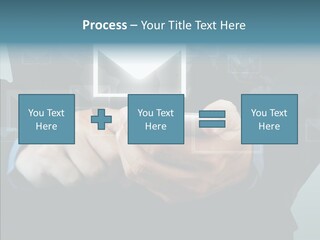 Man White Touchscreen PowerPoint Template