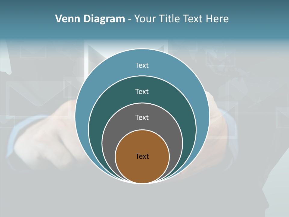 Man White Touchscreen PowerPoint Template