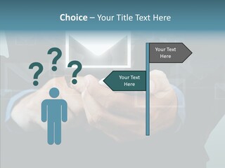 Man White Touchscreen PowerPoint Template