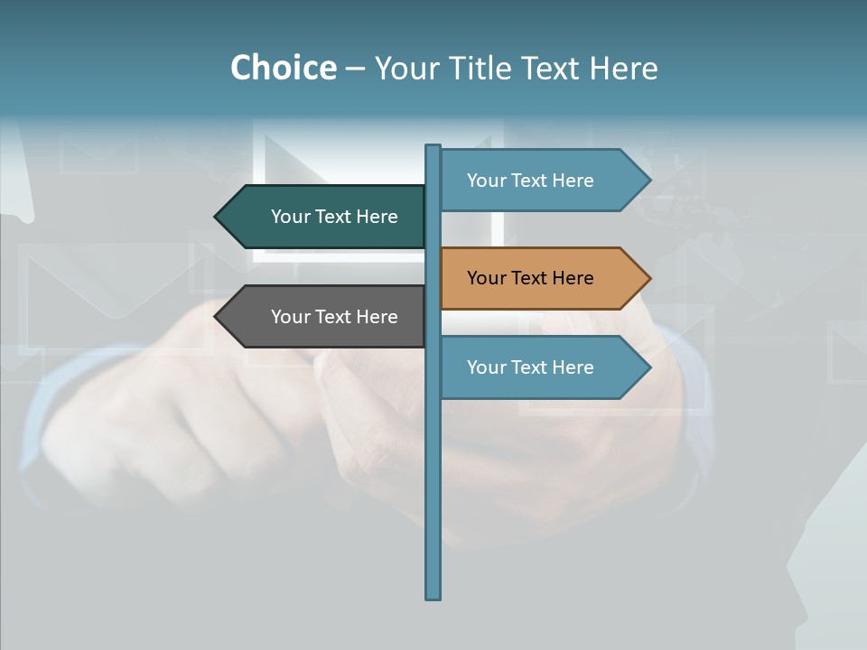 Man White Touchscreen PowerPoint Template