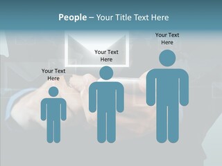 Man White Touchscreen PowerPoint Template