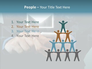 Man White Touchscreen PowerPoint Template