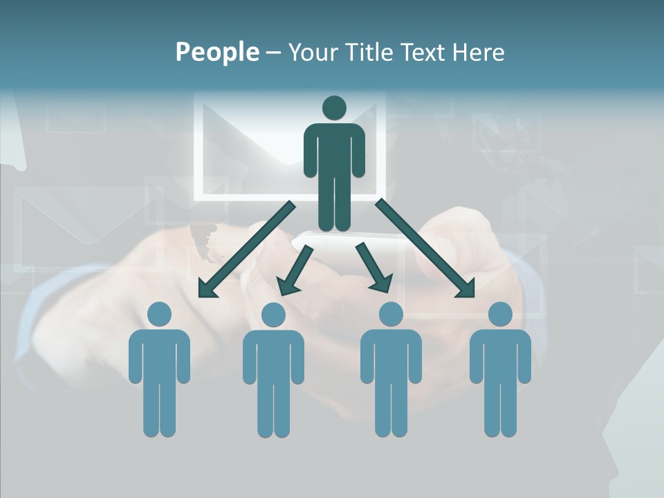 Man White Touchscreen PowerPoint Template