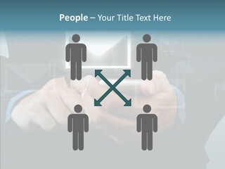Man White Touchscreen PowerPoint Template