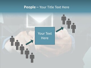 Man White Touchscreen PowerPoint Template