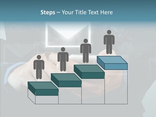 Man White Touchscreen PowerPoint Template