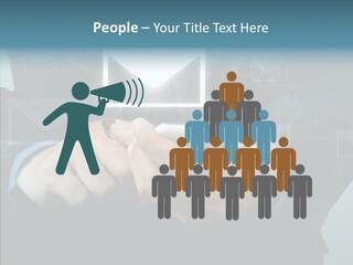 Man White Touchscreen PowerPoint Template