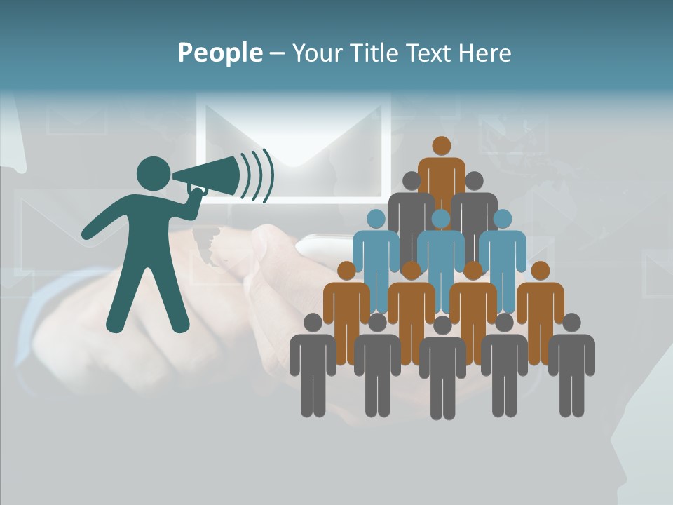 Man White Touchscreen PowerPoint Template