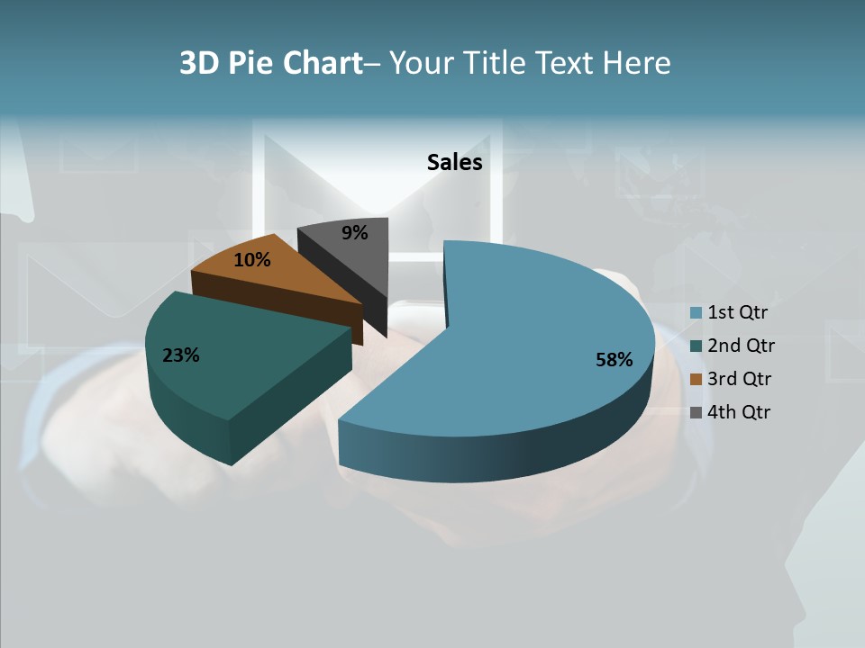 Man White Touchscreen PowerPoint Template