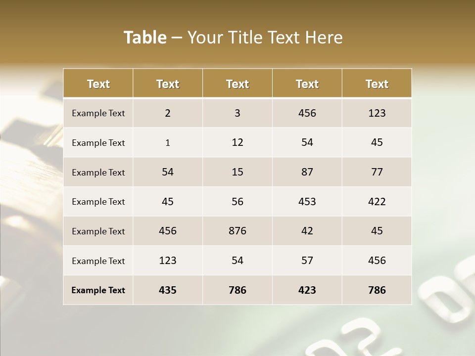 Number Photography Nobody PowerPoint Template