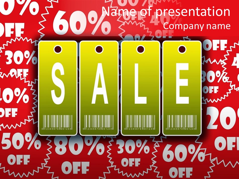 Department Store Illustration Reduce PowerPoint Template