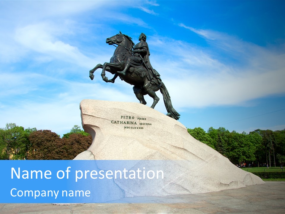 Statue Founder Exterior PowerPoint Template