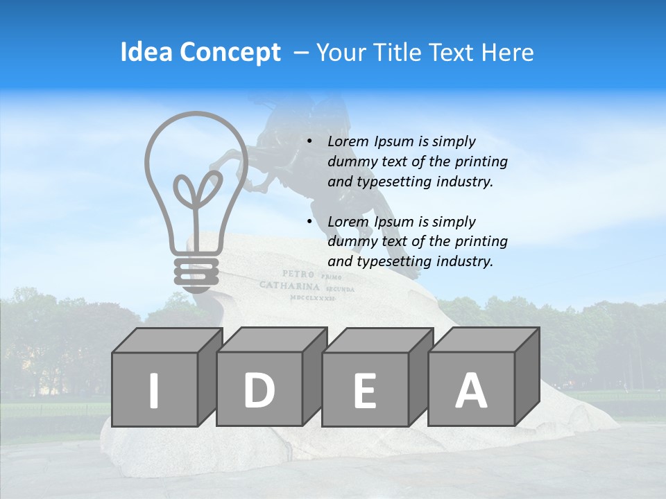 Statue Founder Exterior PowerPoint Template