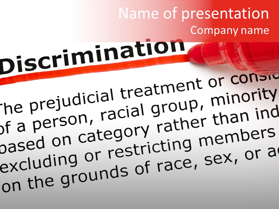 Race Prejudice Orientation PowerPoint Template