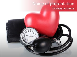 A Heart And A Stethoscope On A White Background PowerPoint Template