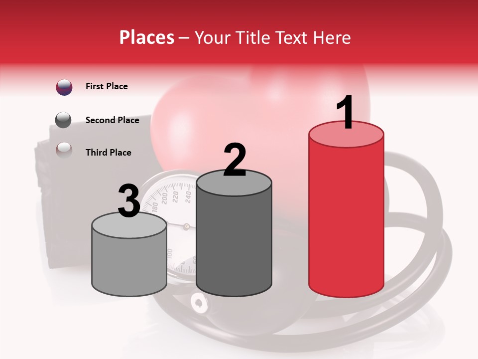 A Heart And A Stethoscope On A White Background PowerPoint Template