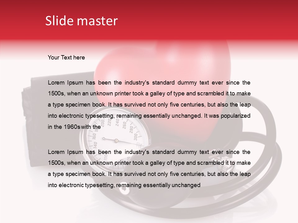 A Heart And A Stethoscope On A White Background PowerPoint Template