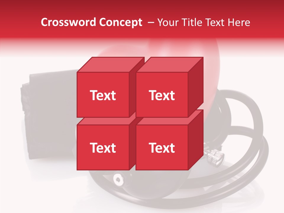 A Heart And A Stethoscope On A White Background PowerPoint Template