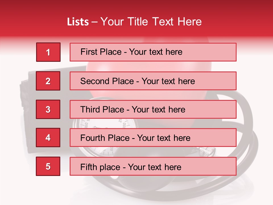 A Heart And A Stethoscope On A White Background PowerPoint Template