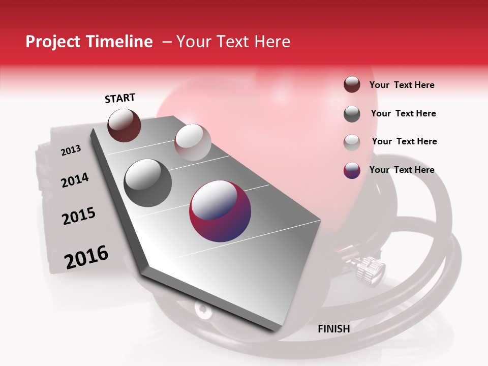 A Heart And A Stethoscope On A White Background PowerPoint Template