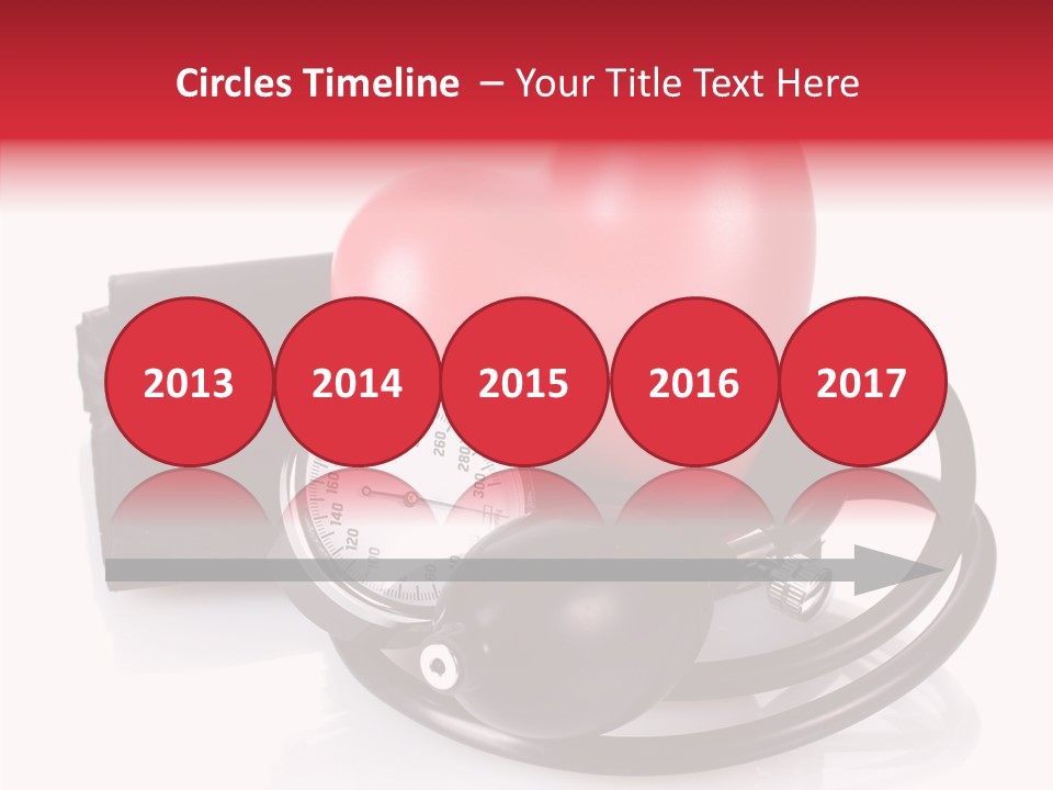 A Heart And A Stethoscope On A White Background PowerPoint Template