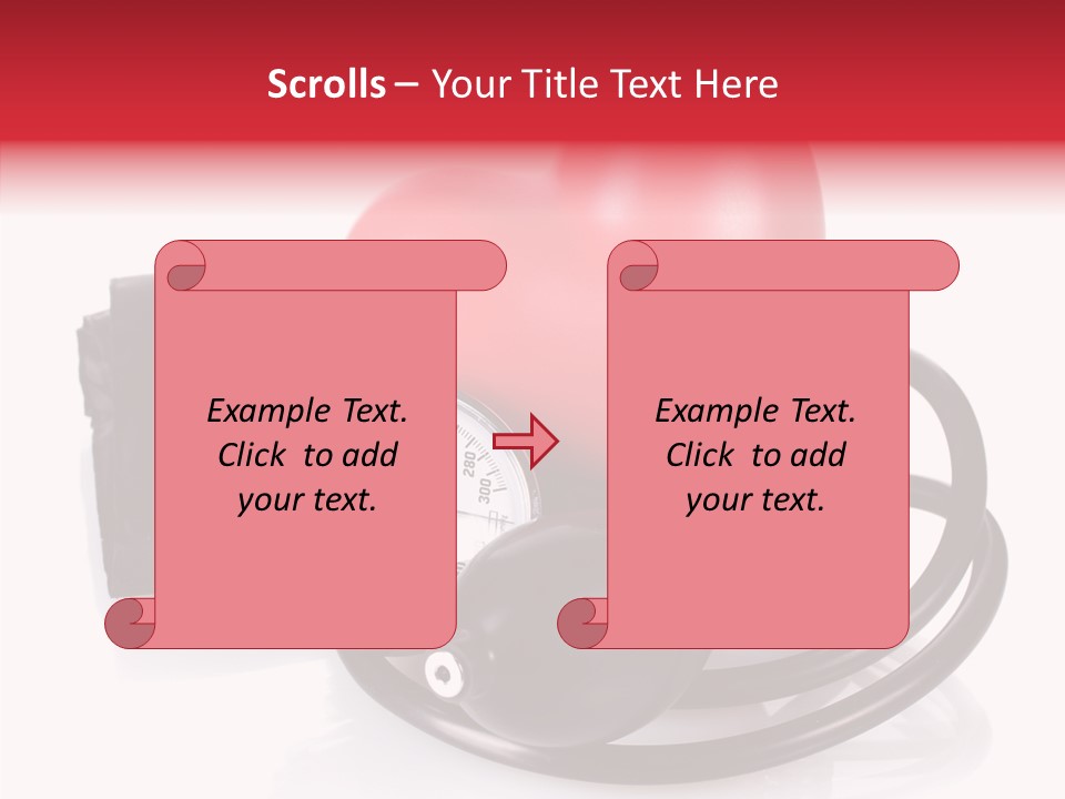 A Heart And A Stethoscope On A White Background PowerPoint Template