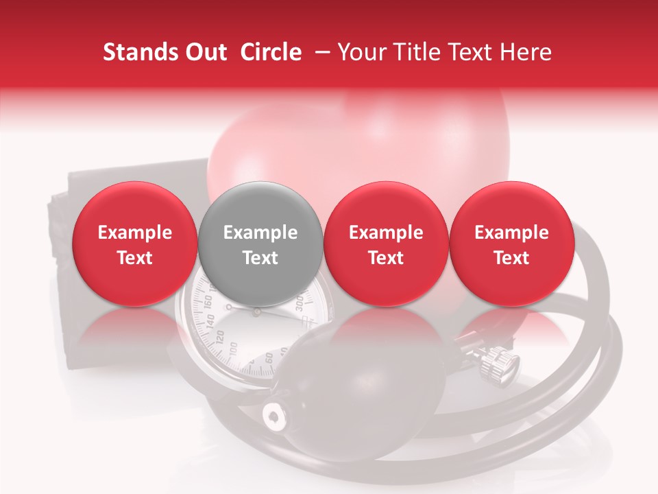 A Heart And A Stethoscope On A White Background PowerPoint Template