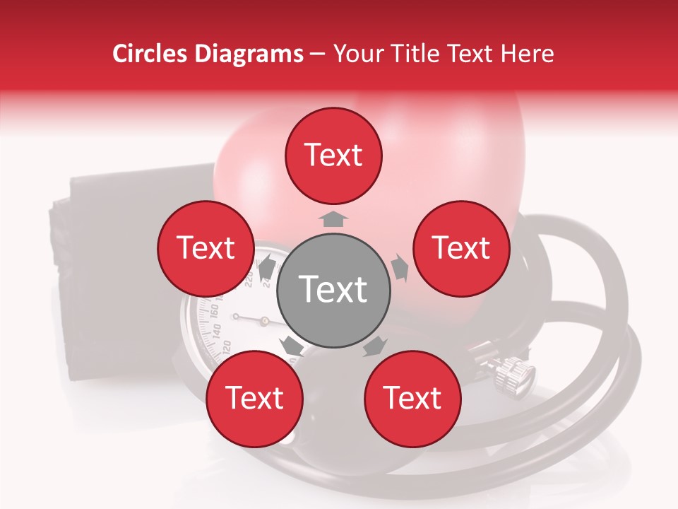 A Heart And A Stethoscope On A White Background PowerPoint Template