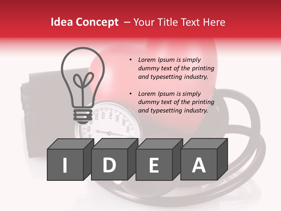 A Heart And A Stethoscope On A White Background PowerPoint Template