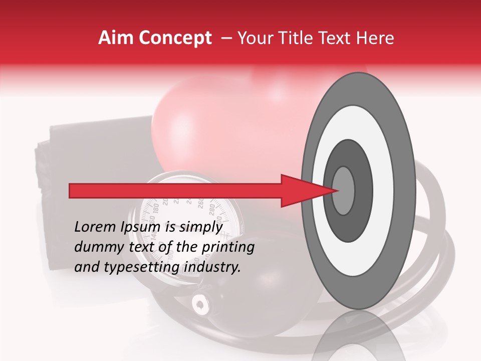 A Heart And A Stethoscope On A White Background PowerPoint Template
