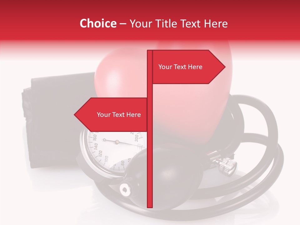 A Heart And A Stethoscope On A White Background PowerPoint Template