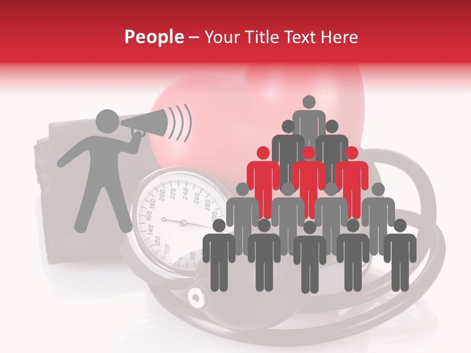 A Heart And A Stethoscope On A White Background PowerPoint Template