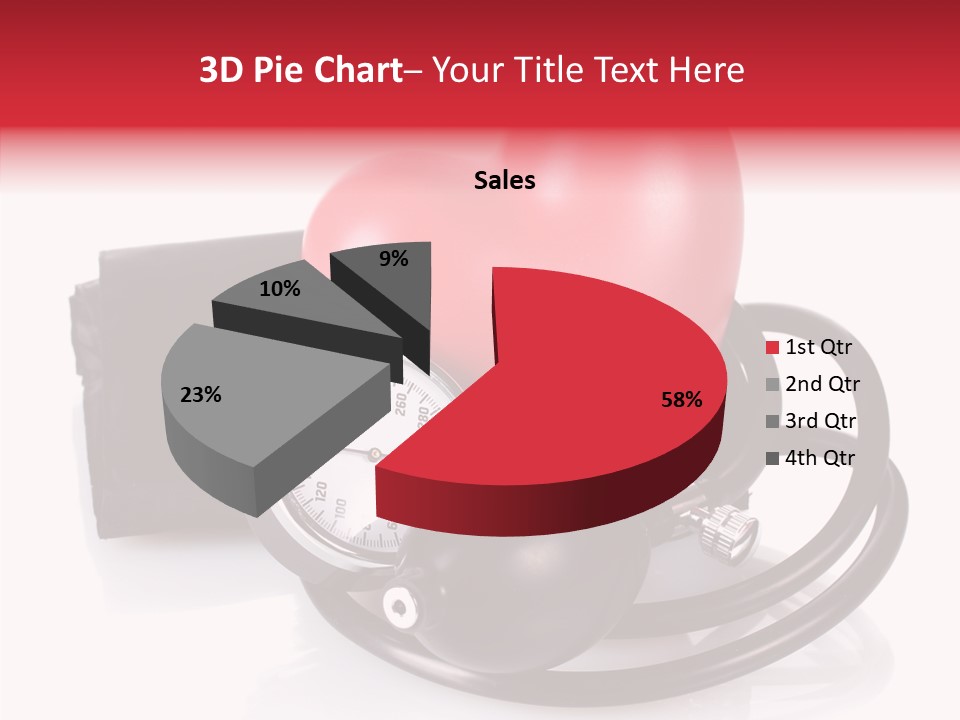 A Heart And A Stethoscope On A White Background PowerPoint Template