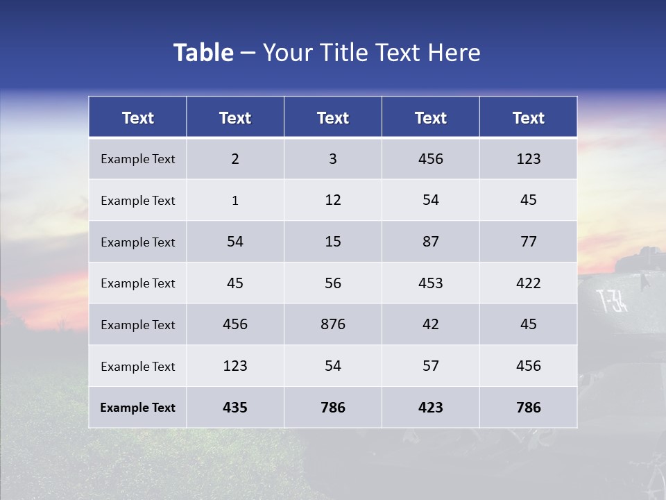 A Tank On A Grassy Field With A Sunset In The Background PowerPoint Template