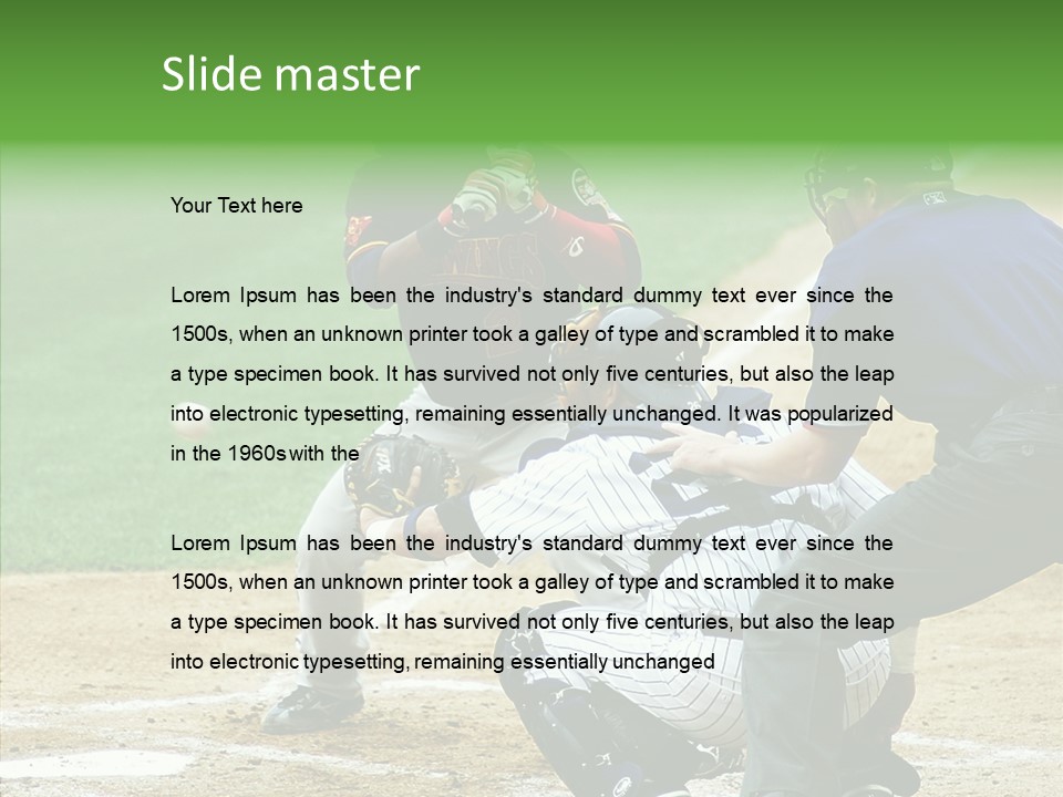 Pitcher Equipment Teamwork PowerPoint Template