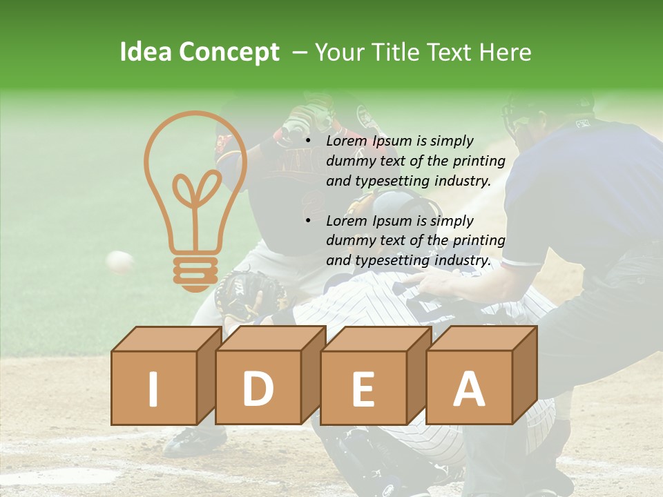 Pitcher Equipment Teamwork PowerPoint Template