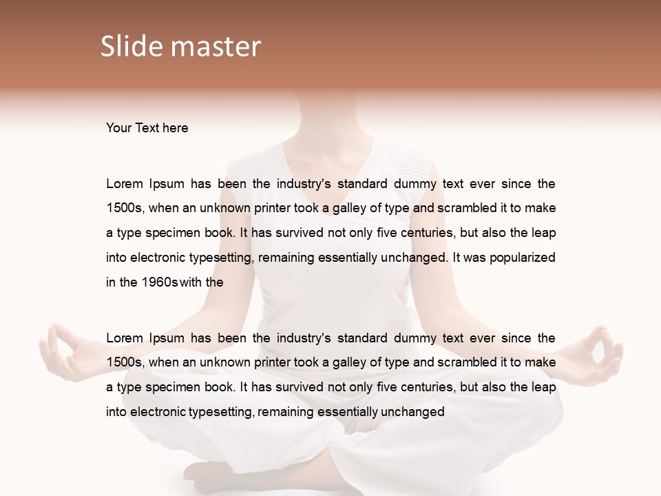 A Woman Sitting In A Lotus Position With Her Eyes Closed PowerPoint Template