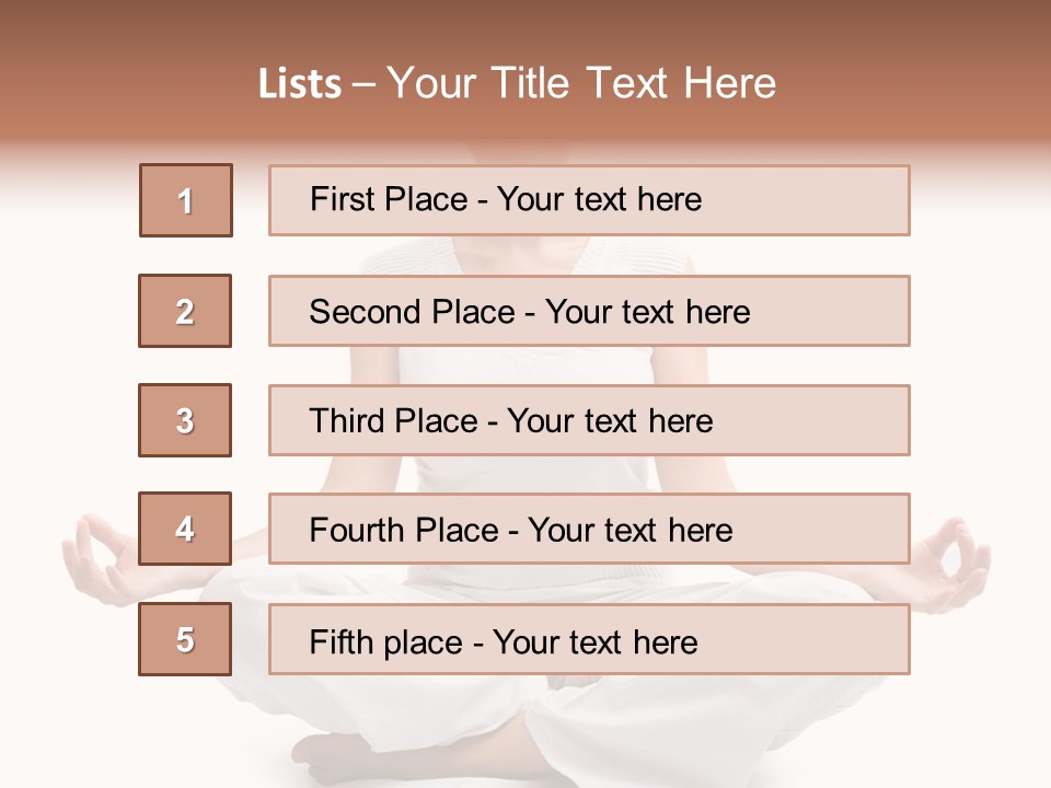 A Woman Sitting In A Lotus Position With Her Eyes Closed PowerPoint Template