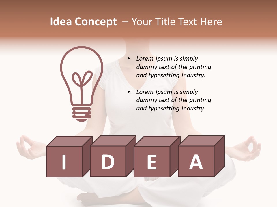 A Woman Sitting In A Lotus Position With Her Eyes Closed PowerPoint Template