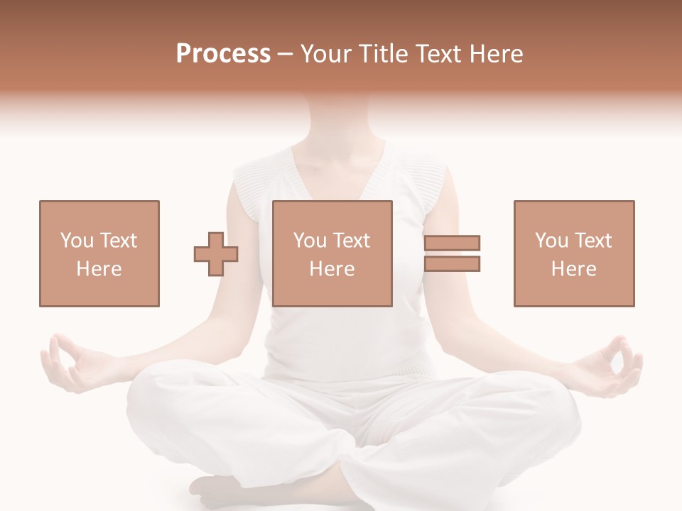 A Woman Sitting In A Lotus Position With Her Eyes Closed PowerPoint Template