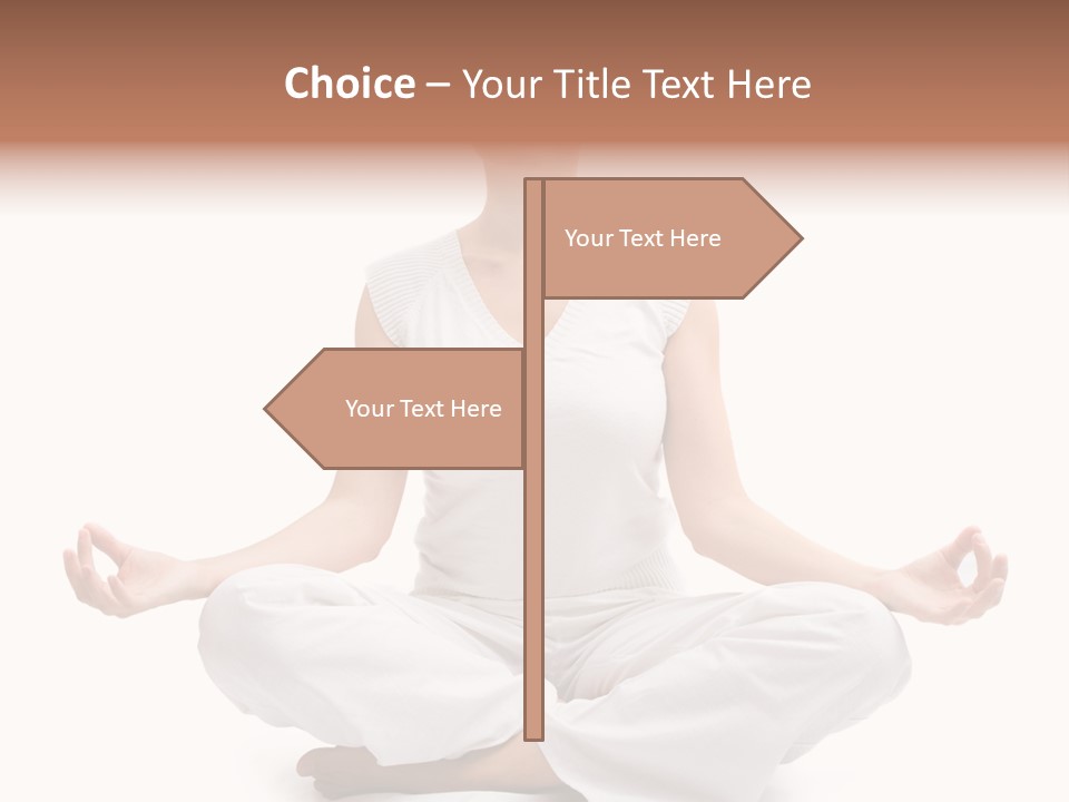 A Woman Sitting In A Lotus Position With Her Eyes Closed PowerPoint Template