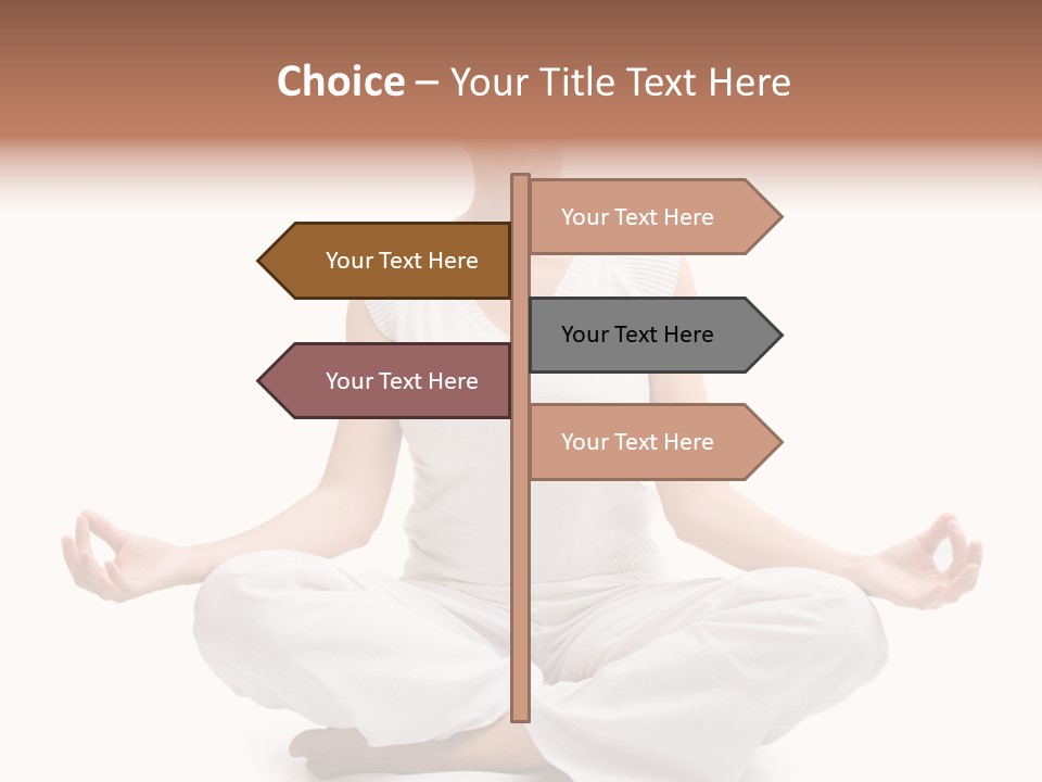 A Woman Sitting In A Lotus Position With Her Eyes Closed PowerPoint Template