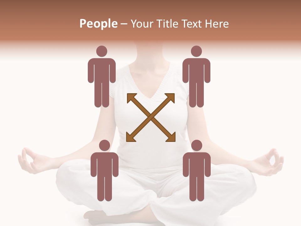 A Woman Sitting In A Lotus Position With Her Eyes Closed PowerPoint Template