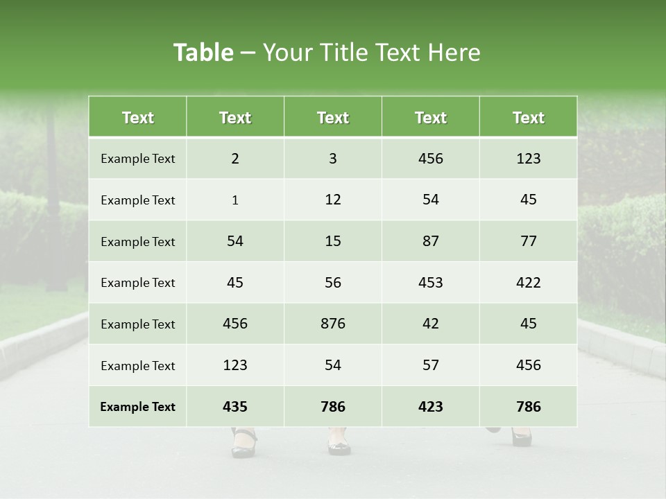 Three Girls Walking Down A Sidewalk In A Park PowerPoint Template