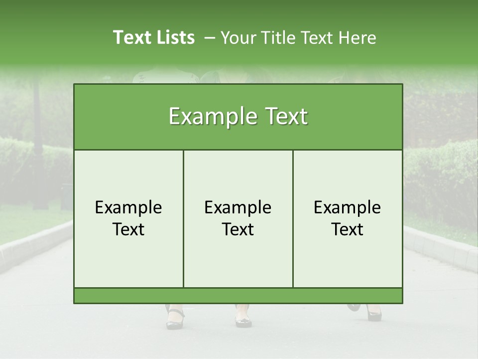 Three Girls Walking Down A Sidewalk In A Park PowerPoint Template