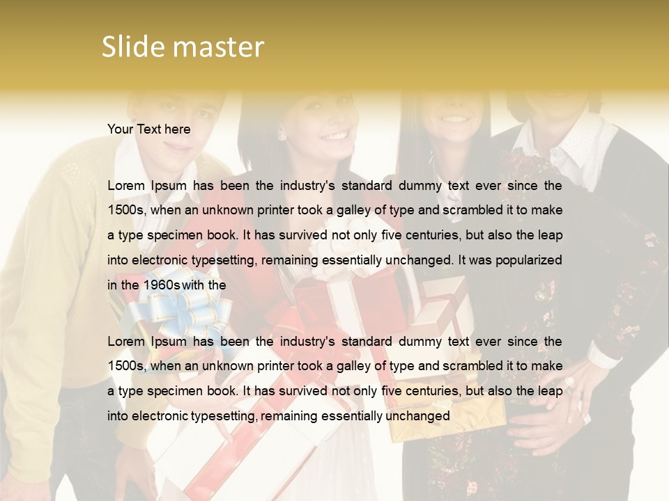 Man Group Newlyweds PowerPoint Template