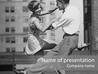 Swing Action Couple PowerPoint Template