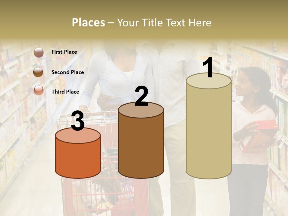 A Man And Woman Shopping In A Grocery Store PowerPoint Template