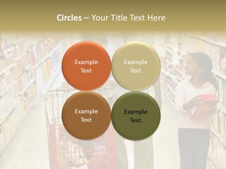 A Man And Woman Shopping In A Grocery Store PowerPoint Template