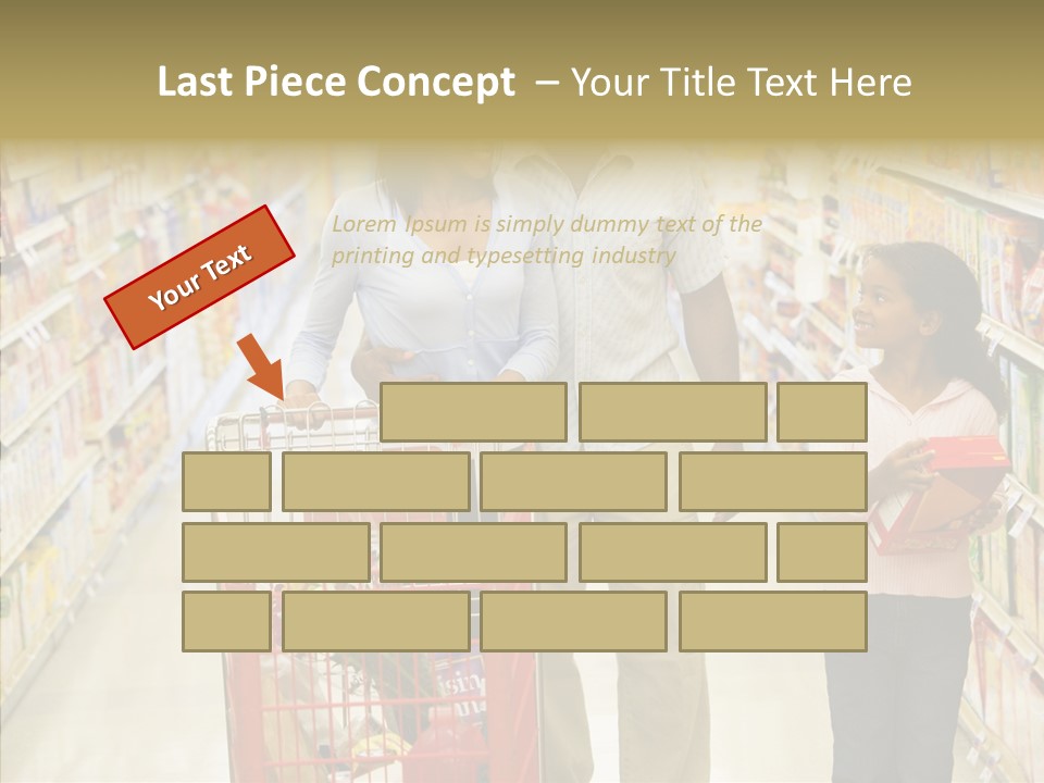 A Man And Woman Shopping In A Grocery Store PowerPoint Template